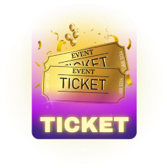 Image of two golden tickets with confetti.