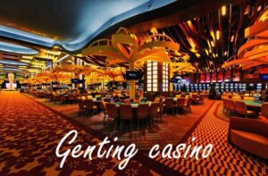 Genting Casino interior in Malaysia with gaming tables and lights